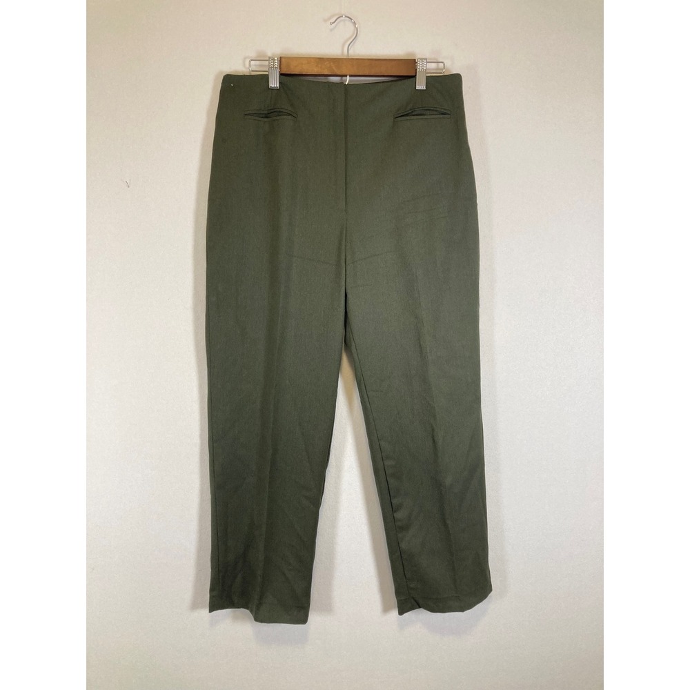 Quiet‎ Luxury Talbots Womens 32X25 Olive Wool Blend Stretch Straight Leg Pants